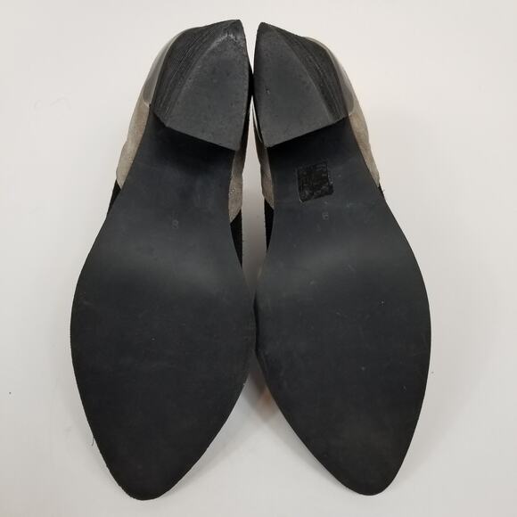 Jeffrey Campbell Optimum Black Gray Suede Ankle Boots Booties Size 9 - Picture 6 of 9